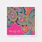 Aangepaste Bright Rainbow Paisley Flourish Servetten (Voorkant)