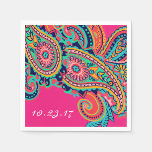 Aangepaste Bright Rainbow Paisley Flourish Servetten
