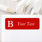 Aangepaste Bright Red Monogrammed Labels of Gift L (Insitu)