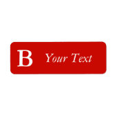 Aangepaste Bright Red Monogrammed Labels of Gift L (Voorkant)