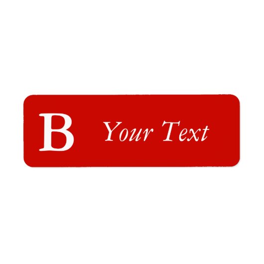 Aangepaste Bright Red Monogrammed Labels of Gift L (Voorkant)