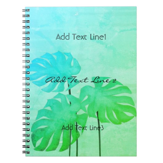 Aangepaste Bright Waterverf Leaf Mint Green Notiti Notitieboek (Voorkant)