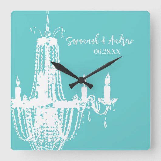 Aangepaste BrightStor Chandelier of elke kleur Vierkante Klok (Voorkant)