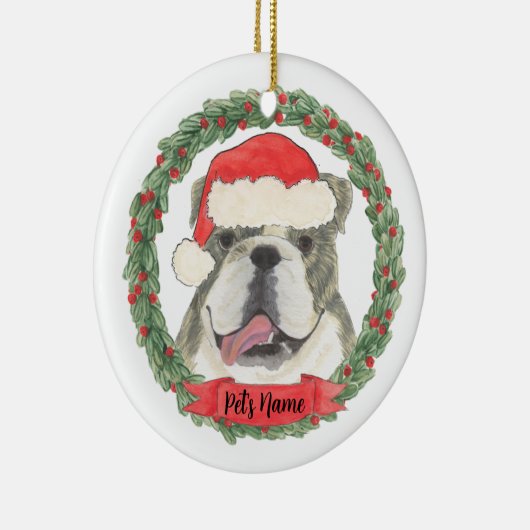 Aangepaste Brindle English Bulldog Keramisch Ornament (Rechts)