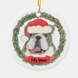 Aangepaste Brindle English Bulldog Keramisch Ornament