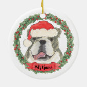 Aangepaste Brindle English Bulldog Keramisch Ornament (Achterkant)