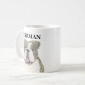 Aangepaste Brindle English Bulldog Koffiemok (Voorkant links)