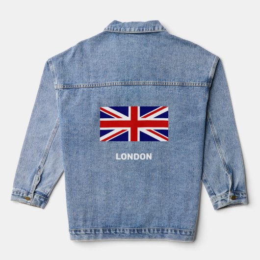 Aangepaste Britse vlag Denim Jacket (Achterkant)