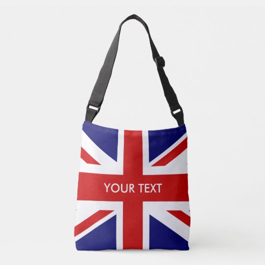 Aangepaste Britse vlag kruisingspas Crossbody Tas (Voorkant)