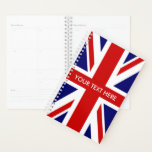 Aangepaste Britse vlag Planner<br><div class="desc">Aangepast Brits Uniefanaat vlag maandelijks een spiraal planner. Gepersonaliseerde week-/maandagenda. Maak je eigen grappige cover met deze patriottische sjabloon. Vun Engels thema Een cadeauidee voor vrienden,  familie,  collega's,  baas,  collega's,  schoolleraar,  bedrijfsleider,  enz. Kantoorhumor cadeaus voor hem of haar. vlag van het Verenigd Koninkrijk,  Groot-Brittannië en Engeland.</div>