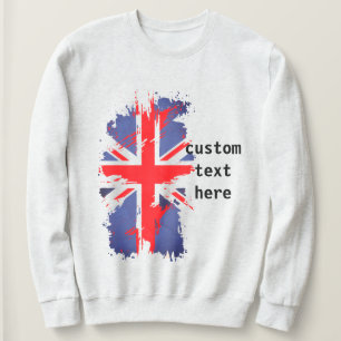 Aangepaste  Britse vlag Rood Blauw Wit Union Jack Trui