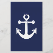 Aangepaste brochure van het Navy Blue Nautical Wed (Achterkant)