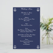 Aangepaste brochure van het Navy Blue Nautical Wed (Staand voorkant)