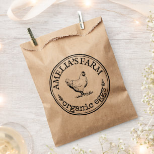 Aangepaste broederij Hen Logo Organic Eggs-tassen Bedankzakje