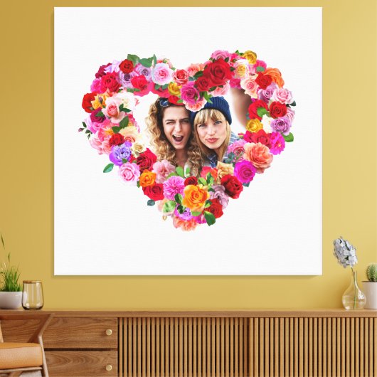 Aangepaste broers en zussen Foto Moederdag Rozen H Canvas Afdruk (Insitu (Woonkamer))