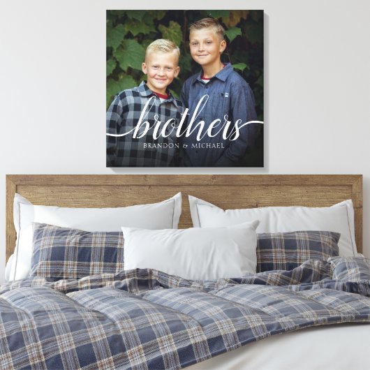 Aangepaste broers foto's canvas afdruk (Insitu (Slaapkamer))