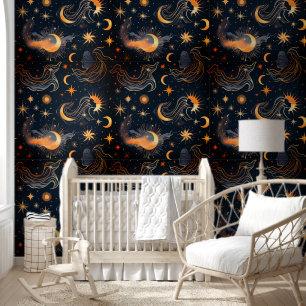 Aangepaste Brons goud accent hemels Behang