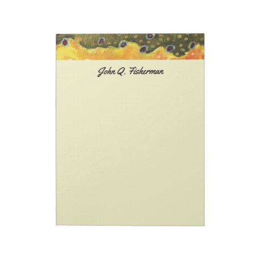 Aangepaste brook forel huid Vist Ichthyology Notitieblok (Linkerzijde)