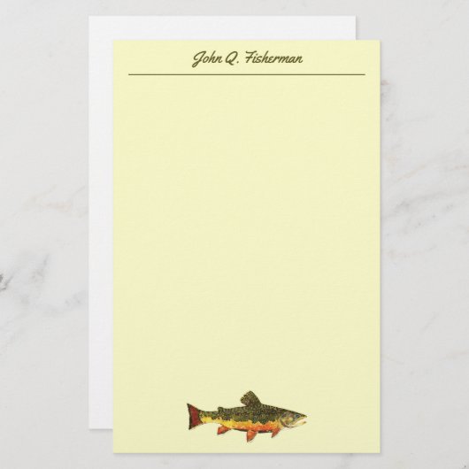Aangepaste Brook forel vliegend boeghoeders Briefpapier (Voorkant / Achterkant)