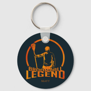 Aangepaste Broomball Legend Cute Sports Sleutelhanger