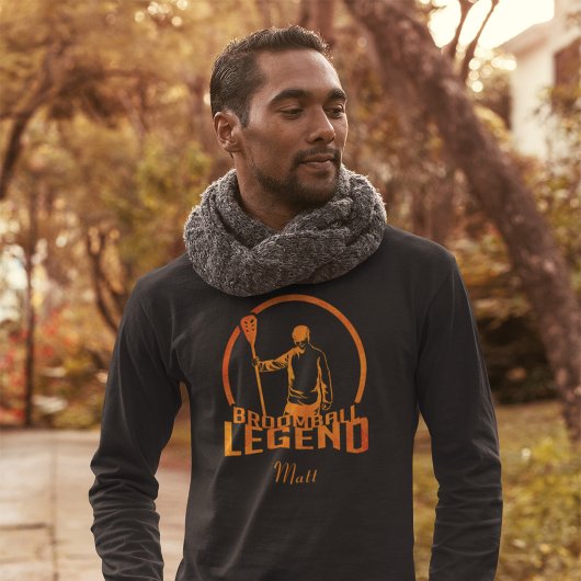 Aangepaste Broomball Legend Cute Sports T-shirt