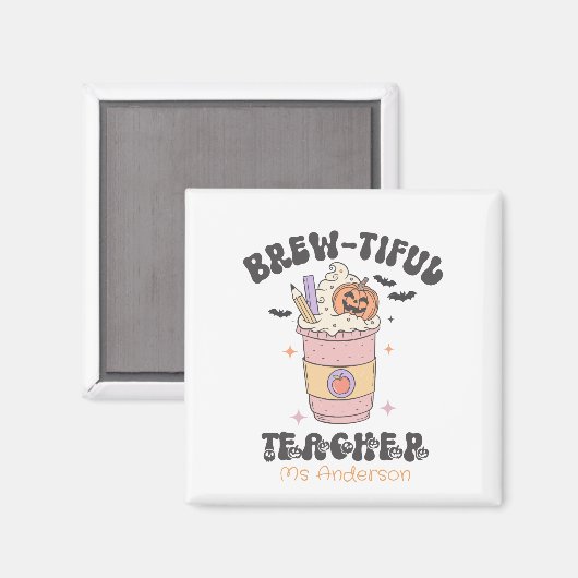 Aangepaste brouwrijke leraar Halloween Magneet (Voorkant / Achterkant)