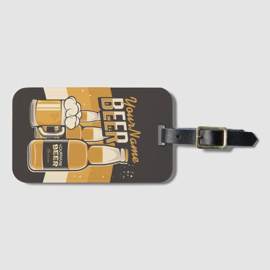 Aangepaste brouwstang voor bietflesjes voor sudsy  bagagelabel (Voorkant (horizontaal))