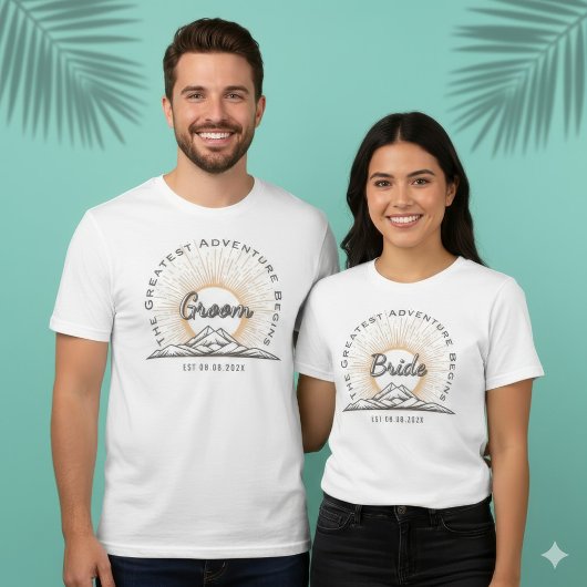 Aangepaste Bruid Berg Zon Avontuur Begint Woensdag Tri-Blend Shirt
