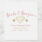 Aangepaste Bruid Boujee Diamanten Bachelorette Fee Wijn Etiket (Enkel label)