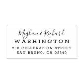 Aangepaste bruid & bruidegom bruiloft retour adres rubberstempel (Afrduk)