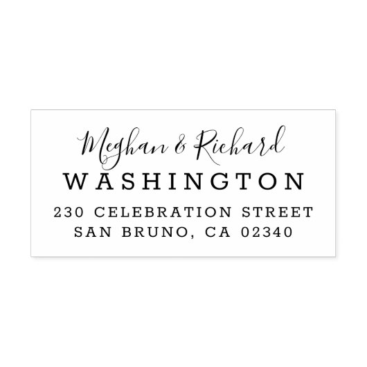 Aangepaste bruid & bruidegom bruiloft retour adres rubberstempel (Afrduk)