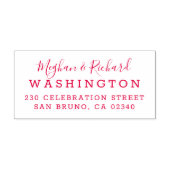 Aangepaste bruid & bruidegom bruiloft retour adres zelfinktende stempel (Design)