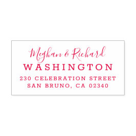 Aangepaste bruid & bruidegom bruiloft retour adres  zelfinktende stempel