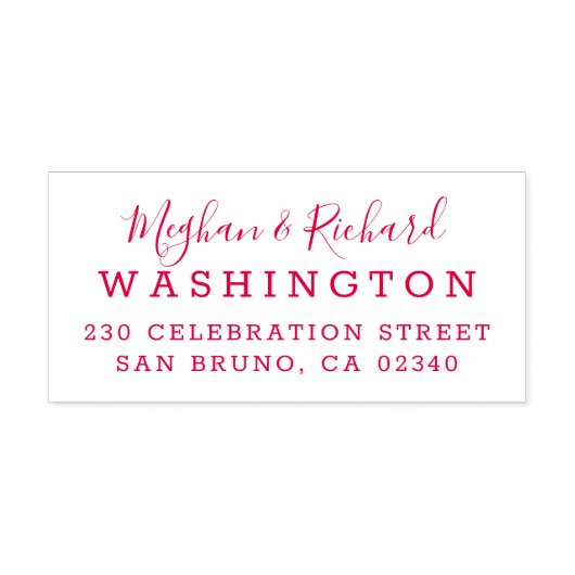 Aangepaste bruid & bruidegom bruiloft retour adres zelfinktende stempel (Design)