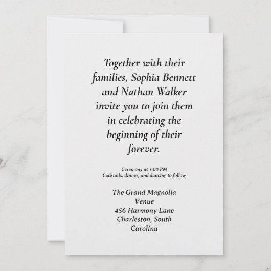 Aangepaste bruid & bruidegom huwelijksuitnodiging  kaart (Achterkant)