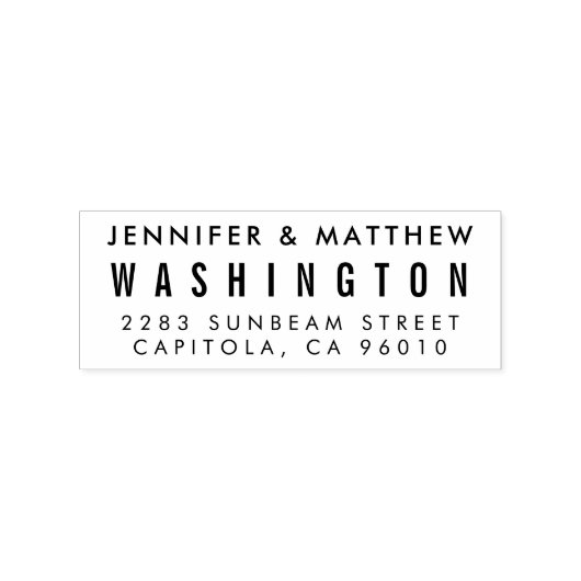 Aangepaste bruid & bruidegom Modern retouradres Rubberstempel (Afrduk)