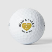 Aangepaste bruid bruidegom naam gepersonaliseerde golfballen (Voorkant)