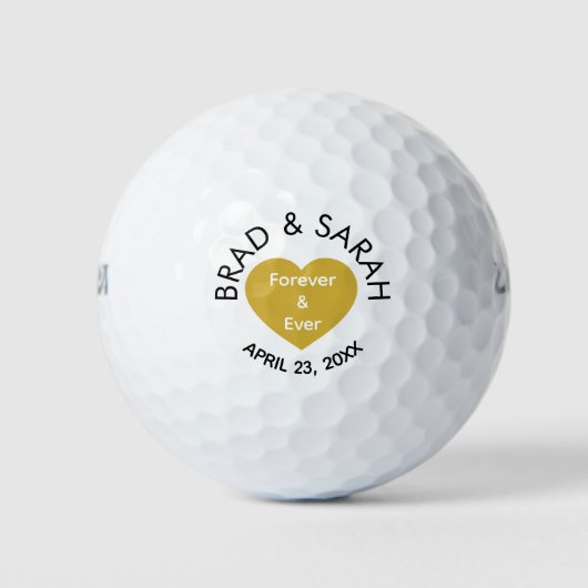Aangepaste bruid bruidegom naam gepersonaliseerde  golfballen (Voorkant)