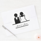Aangepaste bruid bruidegom namen bruiloft gunst St Ronde Sticker (Envelop)