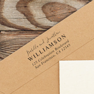 Aangepaste bruid & bruidegom namen Bruiloft retour Zelfinktende Stempel