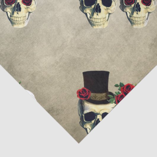 Aangepaste bruid & bruidegom schedel bruiloft cade tissuepapier (Detail)