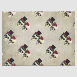 Aangepaste bruid & bruidegom schedel bruiloft cade tissuepapier