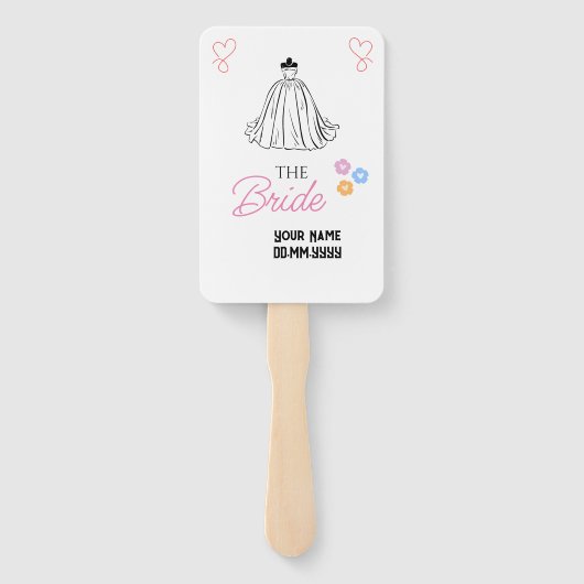 Aangepaste bruid: een coole touch voor uw bruiloft handwaaier (Achterkant)