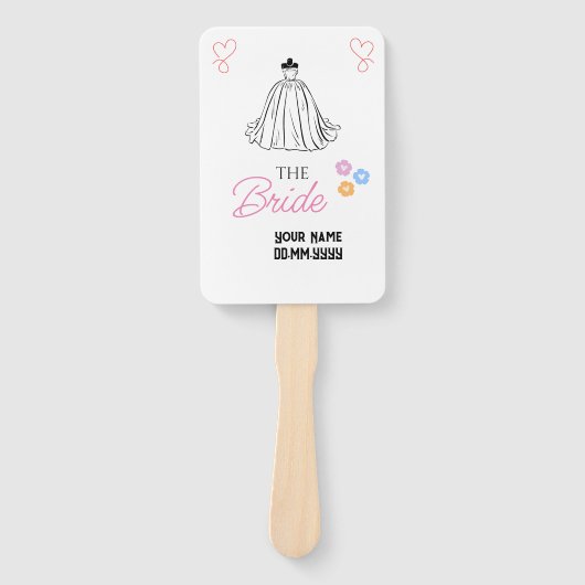 Aangepaste bruid: een coole touch voor uw bruiloft handwaaier (Voorkant)