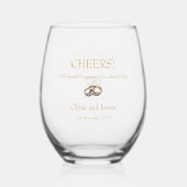 Aangepaste bruid- en bruidegom Cheers! Wijnglas Zonder Voet (Voorkant)