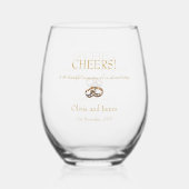 Aangepaste bruid- en bruidegom Cheers! Wijnglas Zonder Voet (Achterkant)