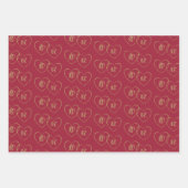 Aangepaste bruid en bruidegom Gold Heart Charms op Inpakpapier Vel (Voorkant)