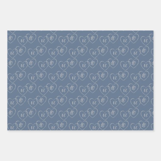 Aangepaste bruid en bruidegom Hart Charms, Zilver  Inpakpapier Vel (Voorkant 2)