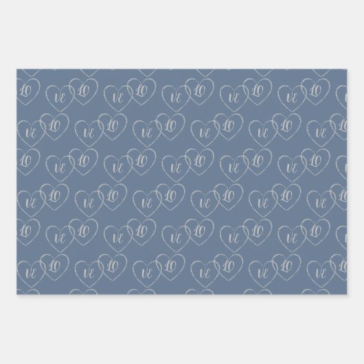 Aangepaste bruid en bruidegom Hart Charms, Zilver  Inpakpapier Vel (Voorkant)