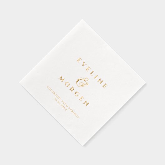 Aangepaste bruid en bruidegom naam folie servetten (Rechts)